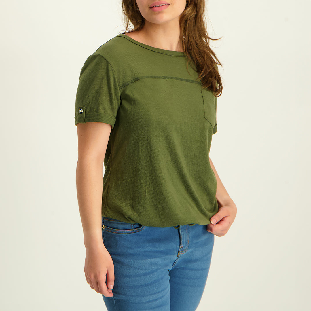 Olive Sleeve Top