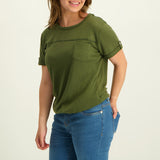 Olive Sleeve Top