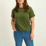 Olive Sleeve Top