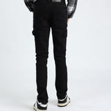 BOYS MODA BLACK DENIM CARGO JEANS