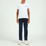BOYS MODA DARK WASH BLUE DENIM CARGO JEANS