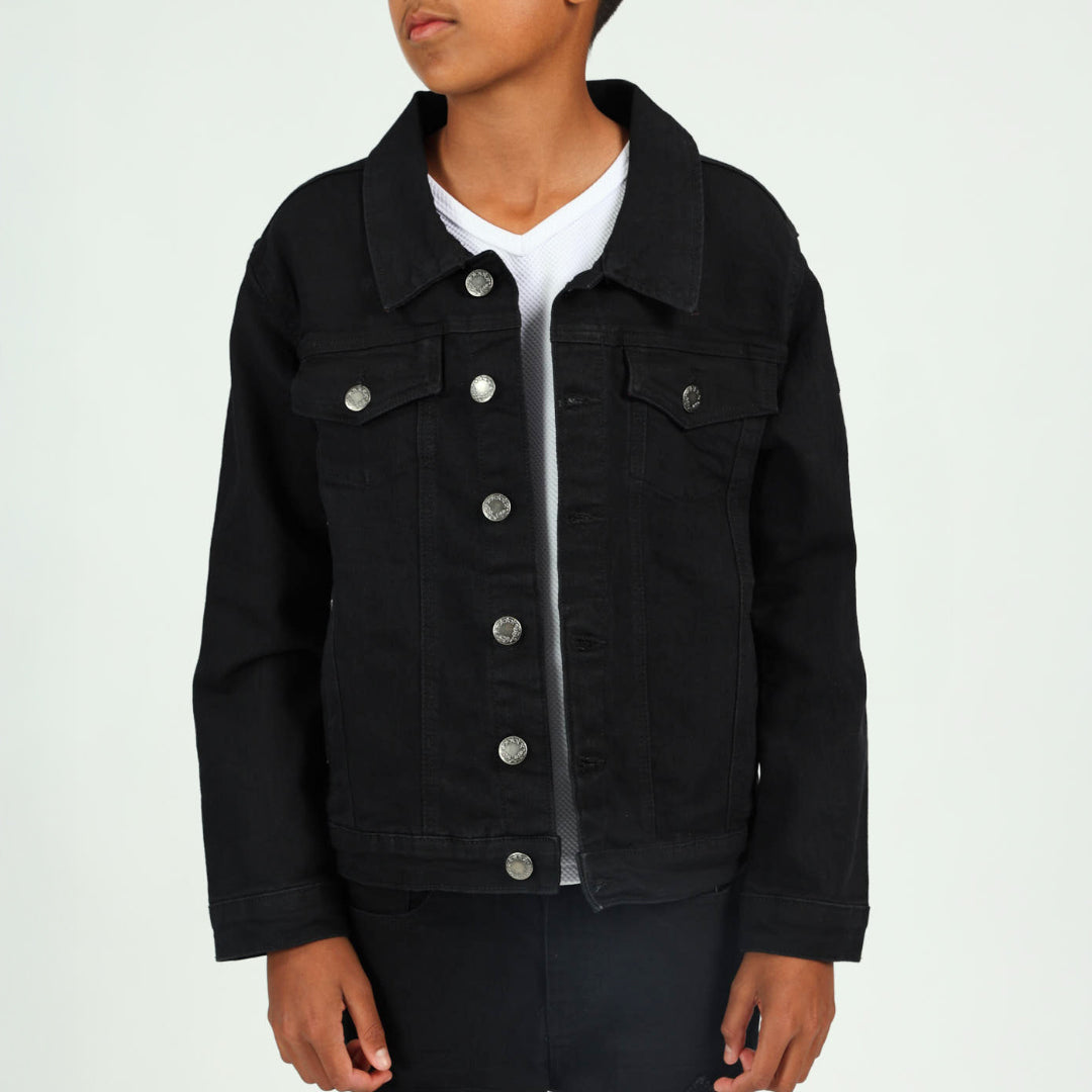 BOYS MODA BLACK DENIM JACKET