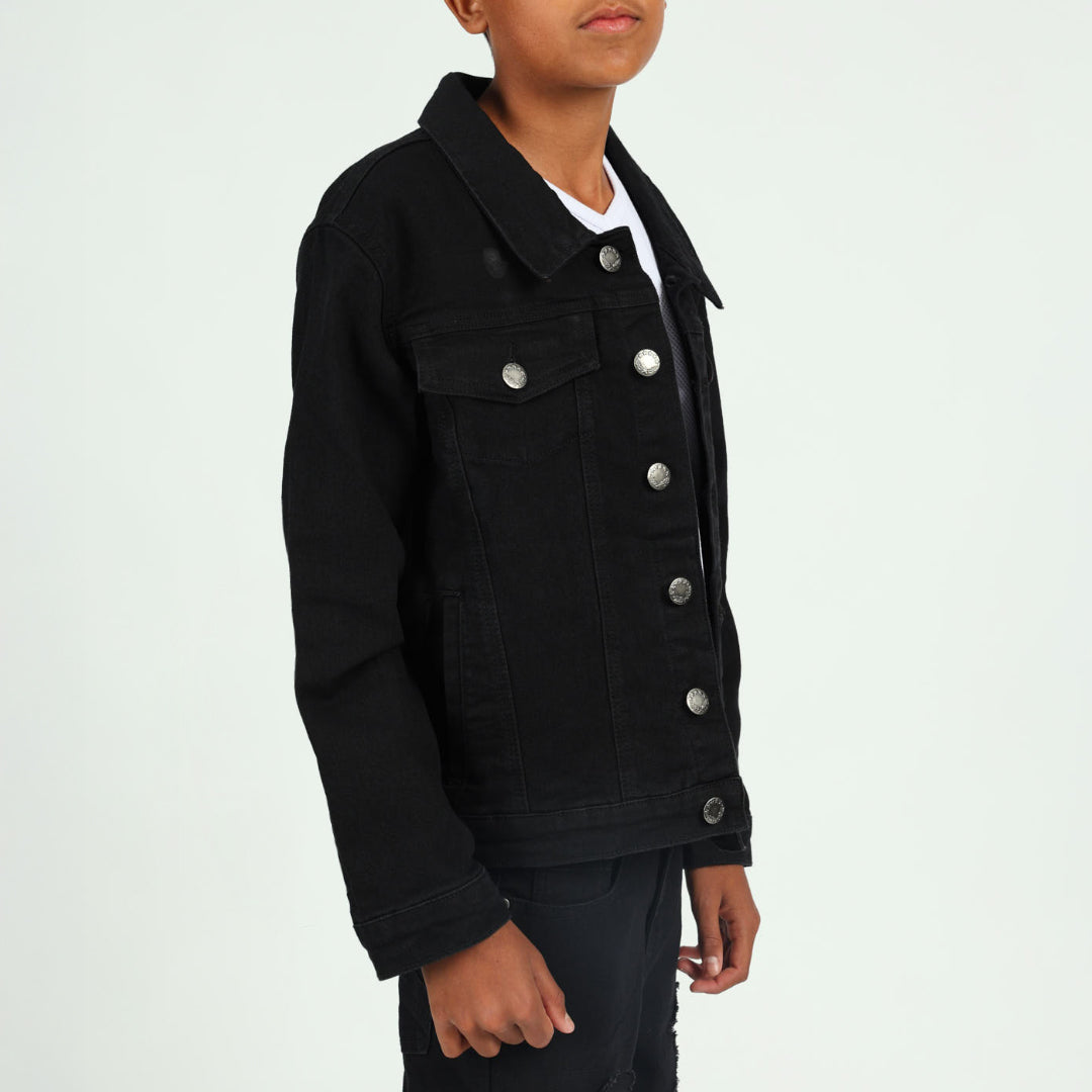 BOYS MODA BLACK DENIM JACKET
