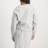 Ladies Ciarra Grey Melange Boxy Melton Top