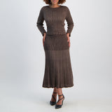 Chocolate and Gold Lurex Top