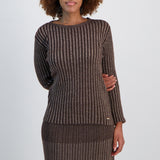 Chocolate and Gold Lurex Top