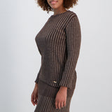 Chocolate and Gold Lurex Top