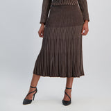 Ladies Ciarra Chocolate Lurex Skirt