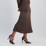 Ladies Ciarra Chocolate Lurex Skirt