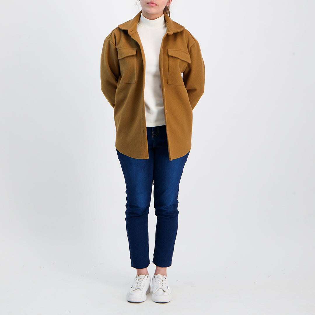 Camel Sleeve Shacket