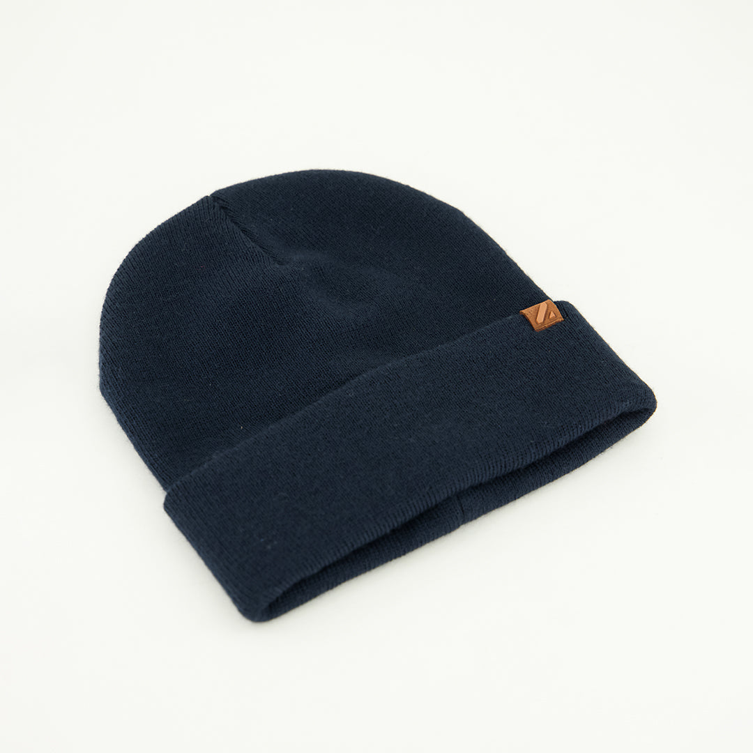 Turn Up Beanie.Mock Suede Label.