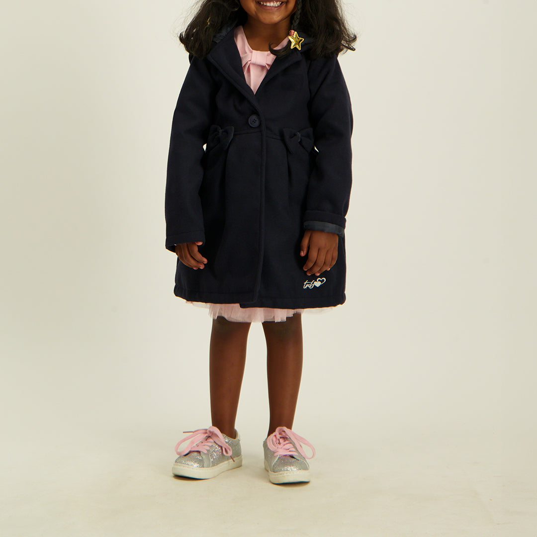 Navy Hooded Melton