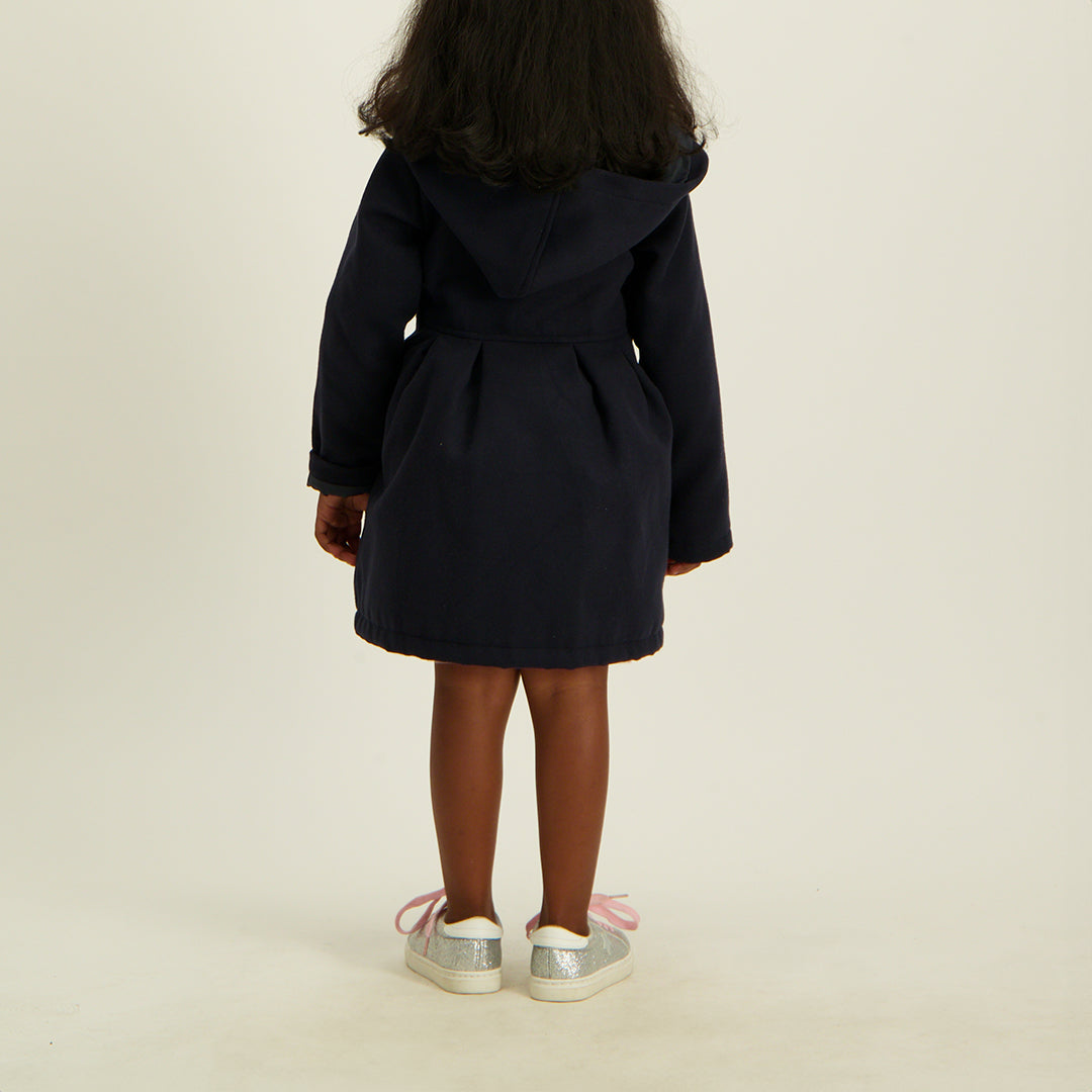 Navy Hooded Melton
