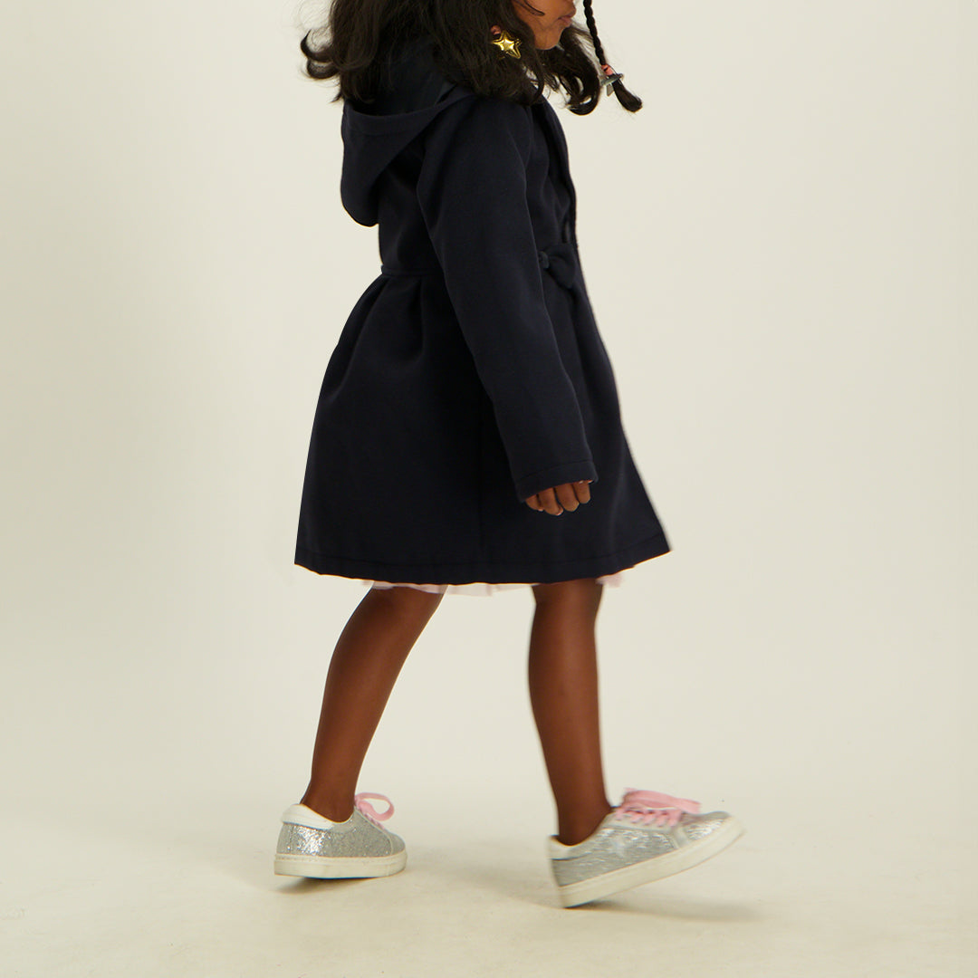 Navy Hooded Melton