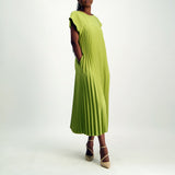 Ladies Ciarra Chartreuse Pleated Dress