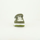 Suede Court Sneaker.Velcro And Elastic Laces.