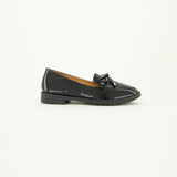 Patent Comfort Loafer.Patent Bow Detail.