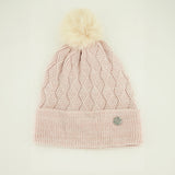 Lurex Grid Rib Beanie.Ingot Detail.Pom Pom Detail.