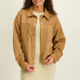 LADIES NOVA FASHION FAUX SUEDE SHACKET
