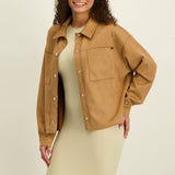 LADIES NOVA FASHION FAUX SUEDE SHACKET
