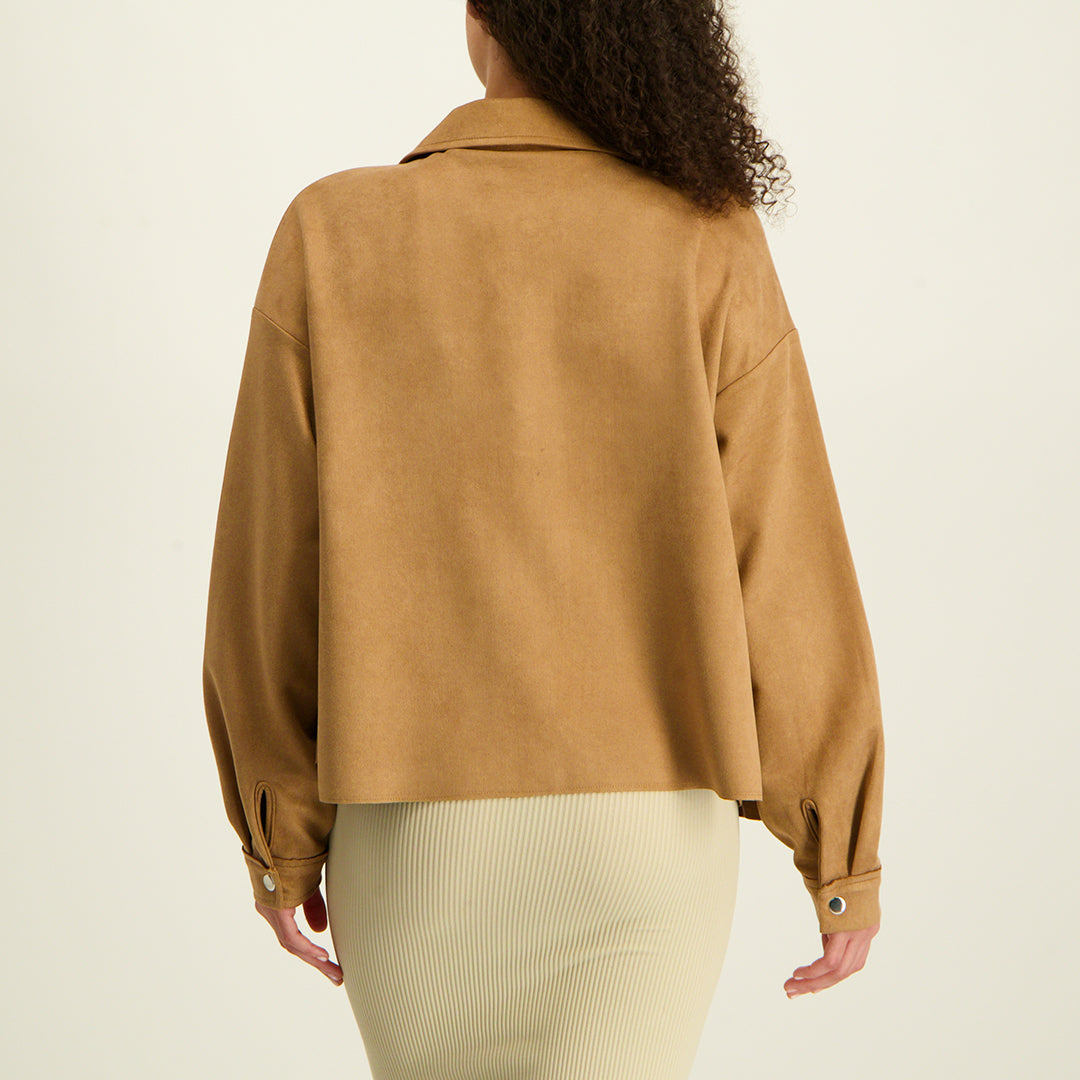 LADIES NOVA FASHION FAUX SUEDE SHACKET
