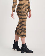 LADIES NOVA FASHION STONE AND BLACK SKIRT WITH FRONT SLIT