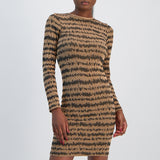 LADIES NOVA FASHION STONE AND BLACK LONG SLEEVE DRESS