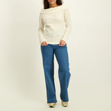 LADIES NOVA CREAM OFF SHOULDER TOP