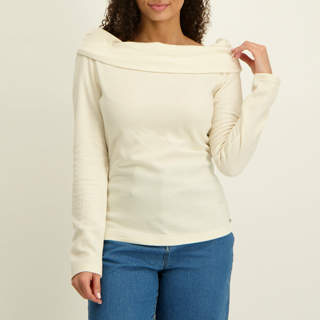 LADIES NOVA CREAM OFF SHOULDER TOP