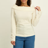 LADIES NOVA CREAM OFF SHOULDER TOP