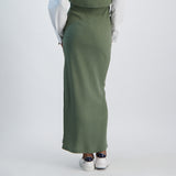 LADIES NOVA FASHION RIB SKIRT WITH SLIT
