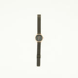 Mesh Strap Watch.Heart Charm.Rose Gold Frame.