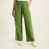 LADIES NOVA WIDE LEG TASLON PANT WITH SIDE TAPE DETAIL