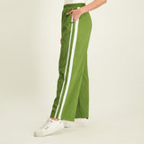 LADIES NOVA WIDE LEG TASLON PANT WITH SIDE TAPE DETAIL