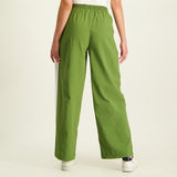 LADIES NOVA WIDE LEG TASLON PANT WITH SIDE TAPE DETAIL