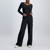 LADIES NOVA FASHION LONG SLEEVE TEXTURED TOP WITH FRONT RUCHING DETAIL