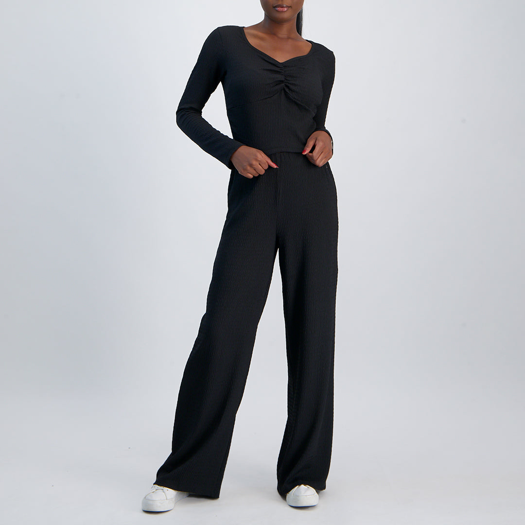 LADIES NOVA WIDE TEXTURED PANT