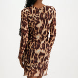 LADIES NOVA FASHION MESH LONG SLEEVE DRESS MINI DRESS