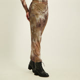LADIES NOVA FASHION BROWN AND STONE  MESH MAXI LENGTH SKIRT