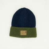 Ribbed Core Beanie with Pu Badge