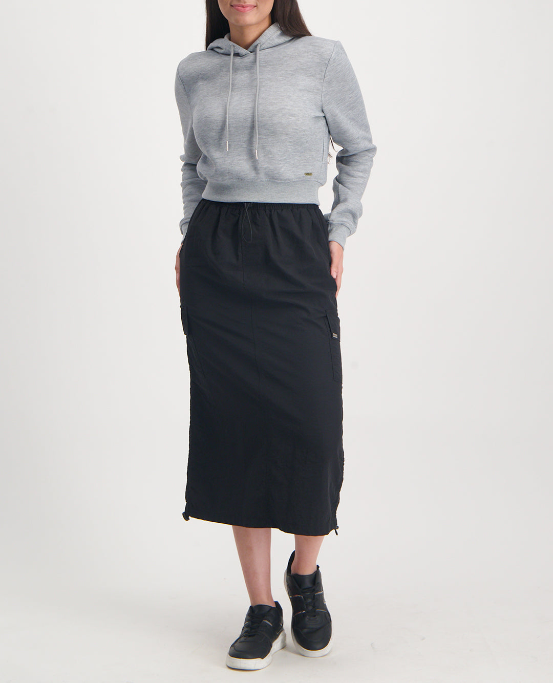 LADIES NOVA FASHION SIDE RUCHING DETAIL SKIRT
