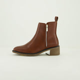 Ankle Zip Up Boot.Silver Zip.