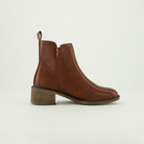 Ankle Zip Up Boot.Silver Zip.