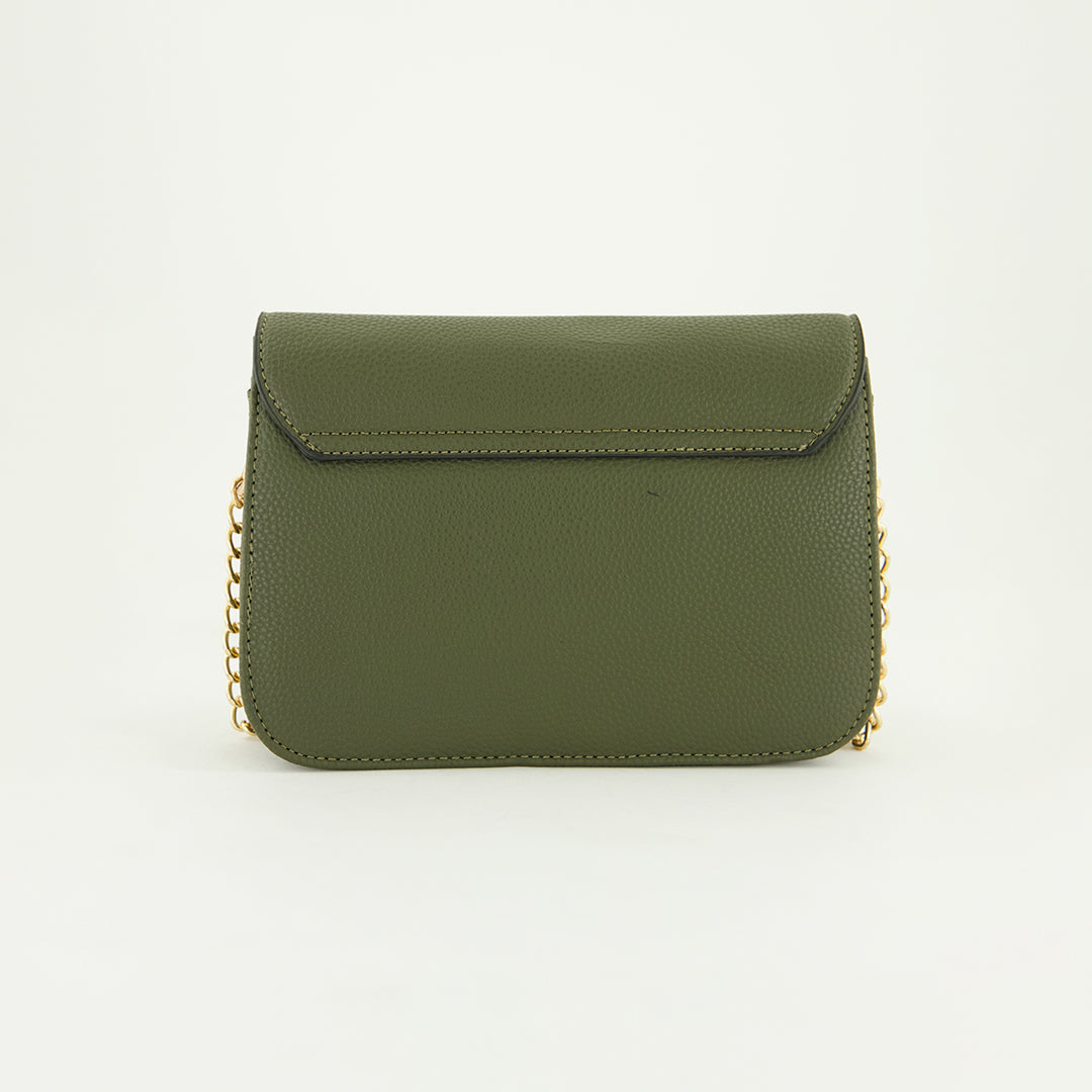 Crossbody Bag.Chain And Pu Strap.
