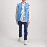 MENS MODA NAVY FLEECE BASEBALL JACKET