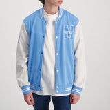 MENS MODA NAVY FLEECE BASEBALL JACKET