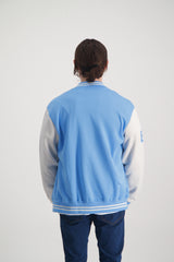 MENS MODA NAVY FLEECE BASEBALL JACKET