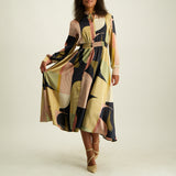 Ladies Ciarra Black/Multi Printed Dress