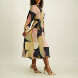Ladies Ciarra Black/Multi Printed Dress
