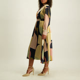 Ladies Ciarra Black/Multi Printed Dress